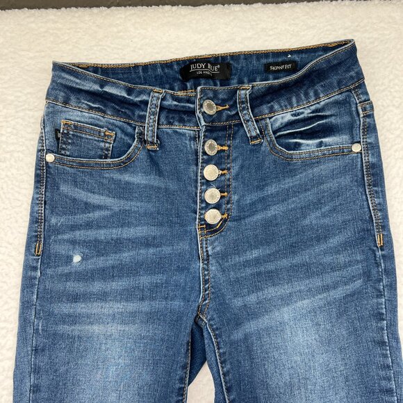 Judy Blue | Women's Skinny Fit Button Fly Denim Jeans Size 1/25 - Picture 2 of 9